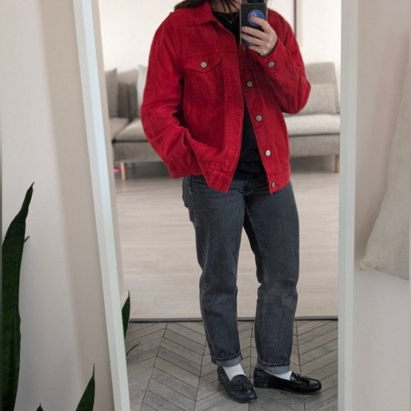 Weekday Red Jean Jacket - Picture 6 of 6